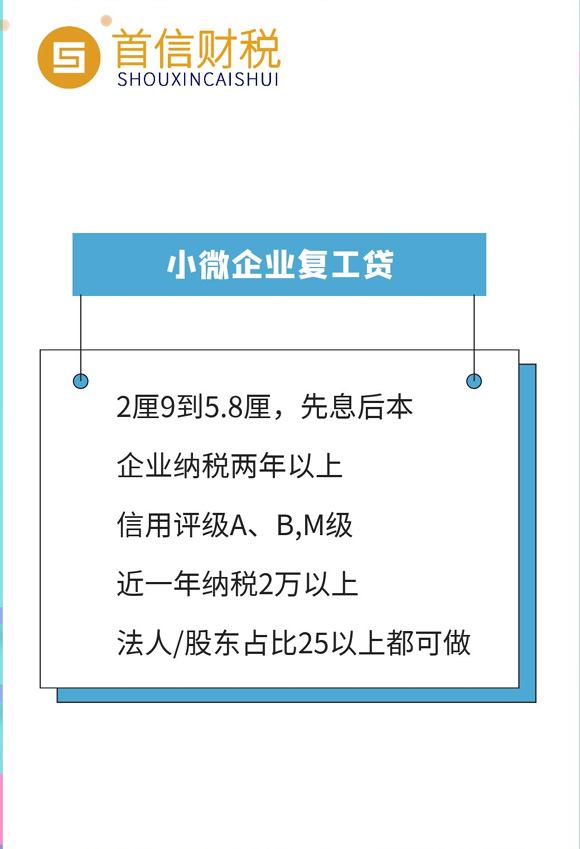 小微企業(yè)復工貸（稅金貸）幫助企業(yè)更快復工